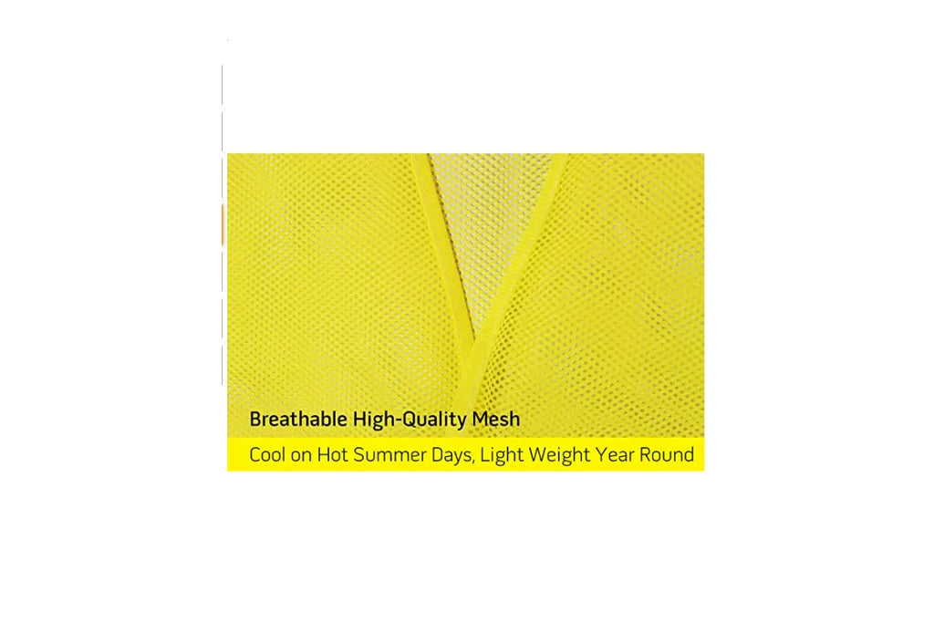 Safety Vests Bulk Pack - Reflective High Visibility, Men Women, Mesh 10 PACK Fluorescent green