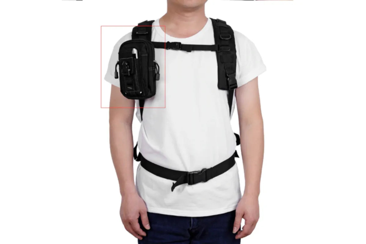 Outdoor Camping Waist Belt Pack Pouch Hiking Phone Pocket Bag - Black