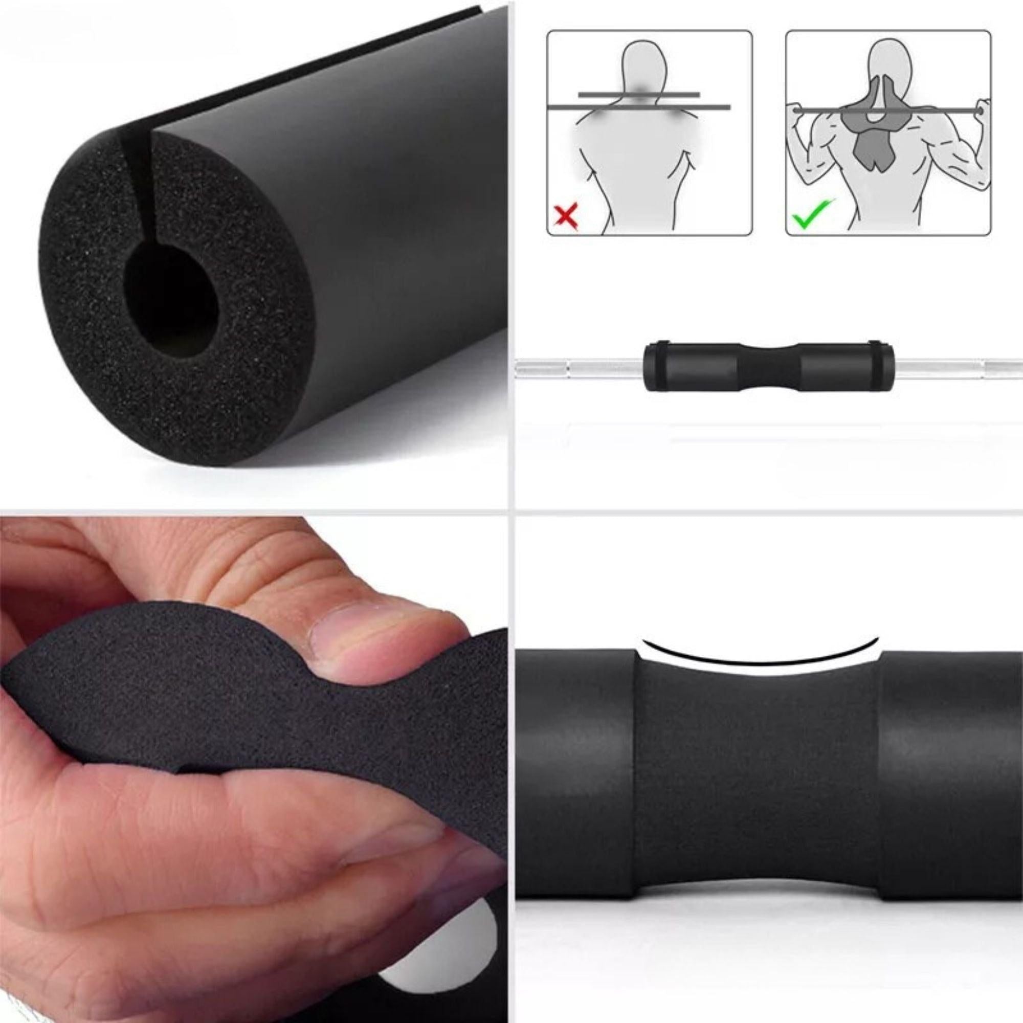 Barbell Squat Pad Neck Shoulder Protective Pad Great for Squats Lunge Hip Thrust - Grey