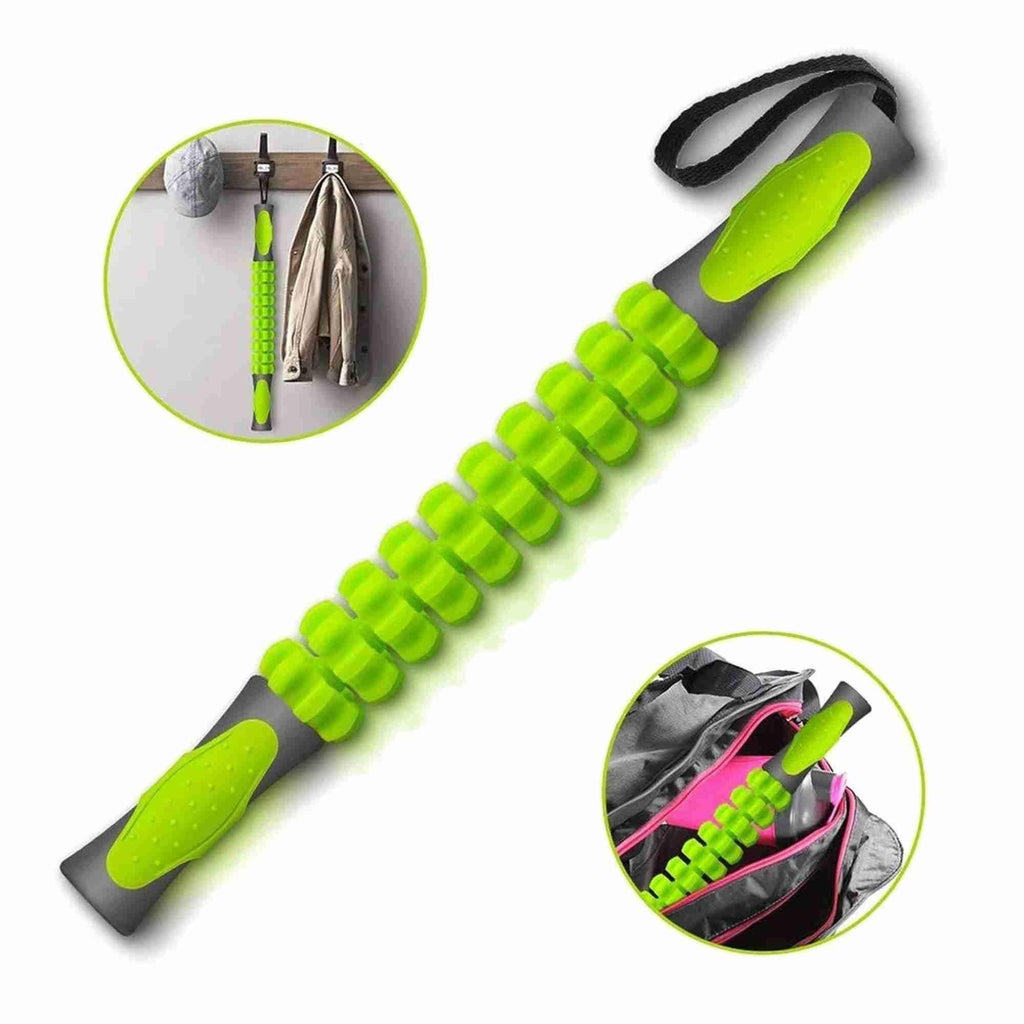 Muscle Massage Roller Stick Deep Tissue Fascia Bar Recovery Fitness Training Gym - Orange