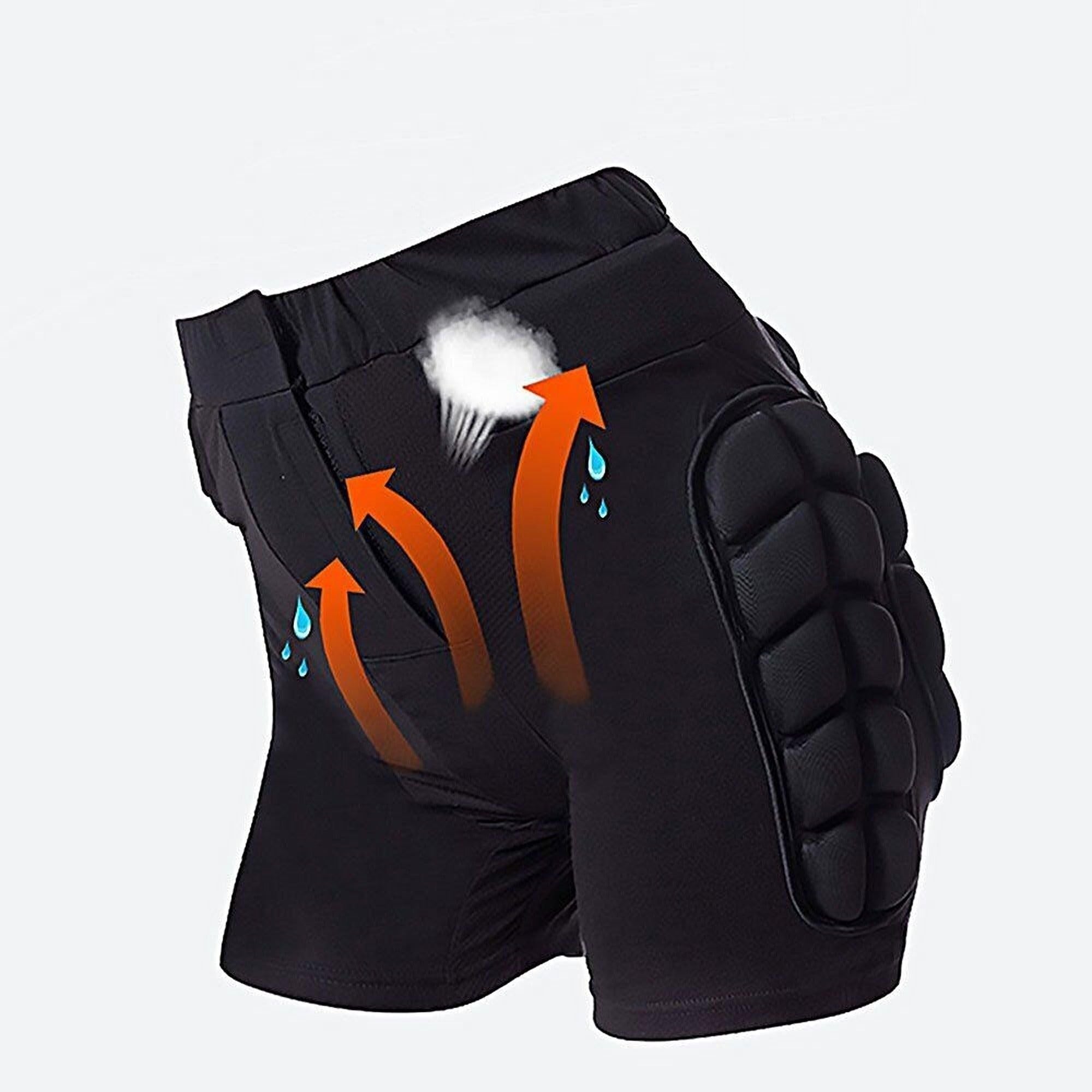 Impact-Resistant Hip Padded Shorts for Skiing and Snowboarding - L