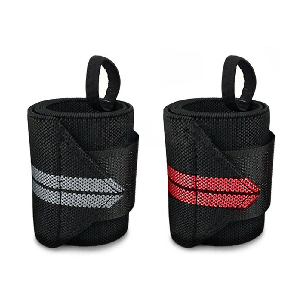 Gym Muscle Support Wrist Straps Weight Lifting Bodybuilding Wraps - Grey