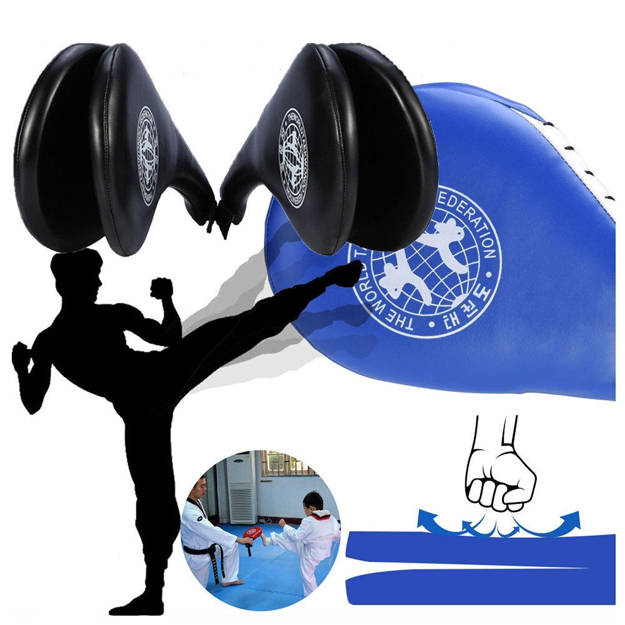 Kickboxing Training Pad Double Kick Taekwondo Design - Black