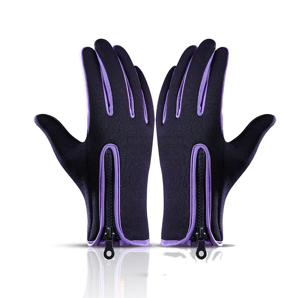 Touch Screen Snow Cycling Hand Gloves - Purple S