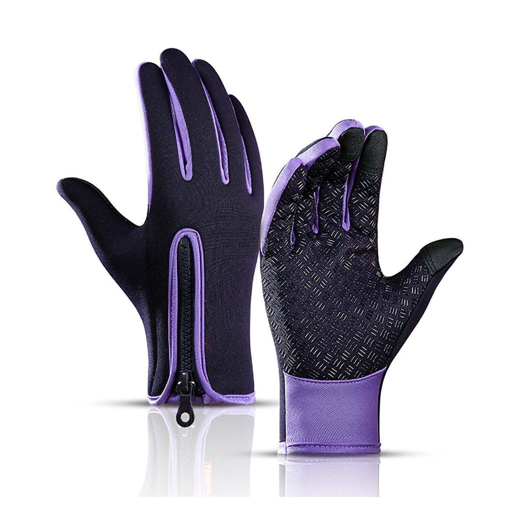 Touch Screen Snow Cycling Hand Gloves - Purple XL
