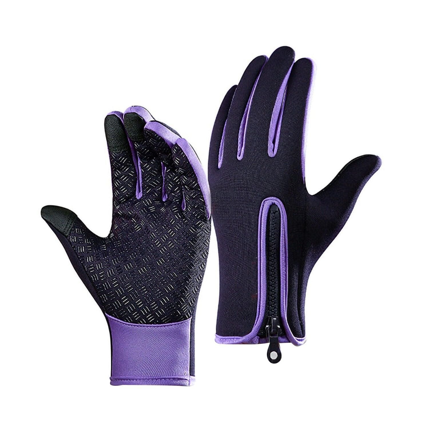 Touch Screen Snow Cycling Hand Gloves - Purple XL