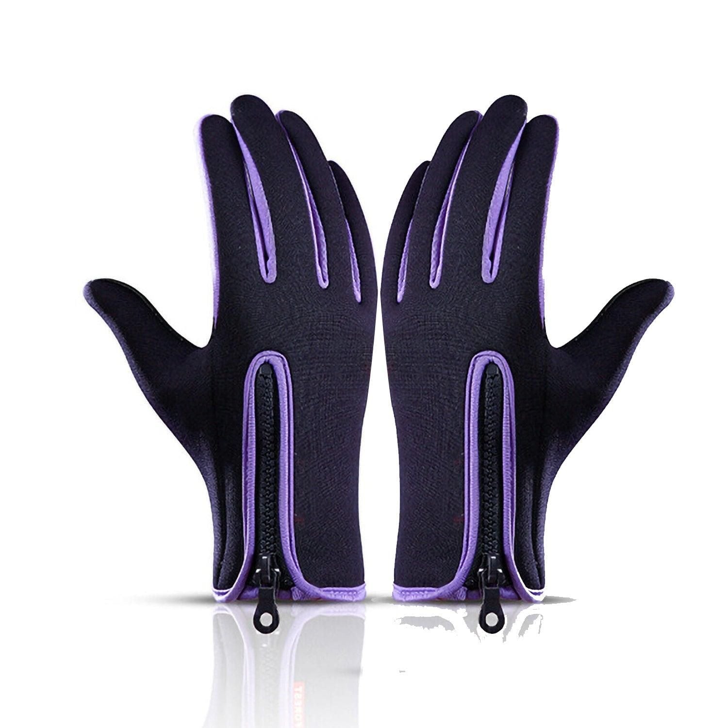 Touch Screen Snow Cycling Hand Gloves - Purple XL