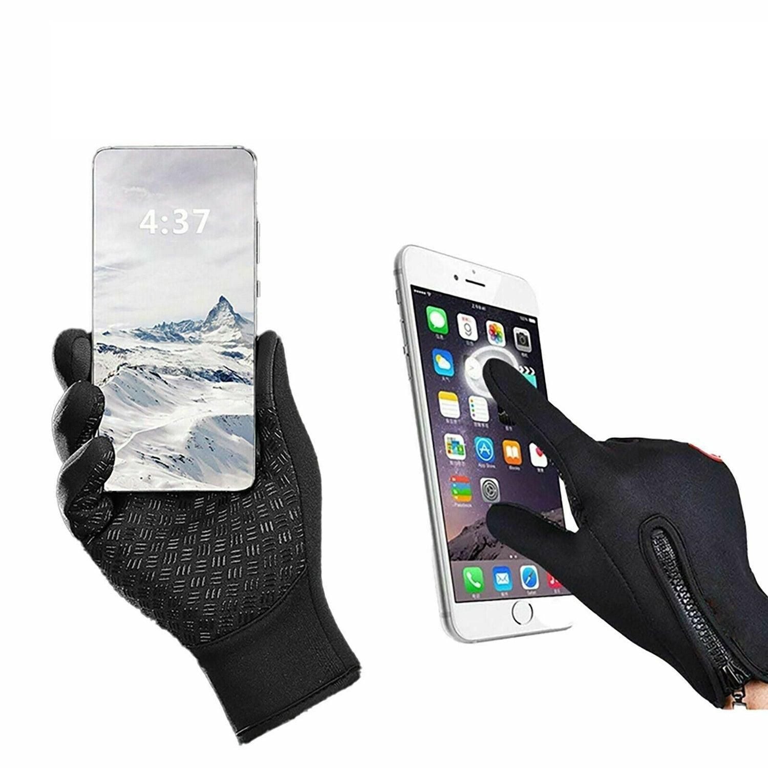 Touch Screen Snow Cycling Hand Gloves - Black S