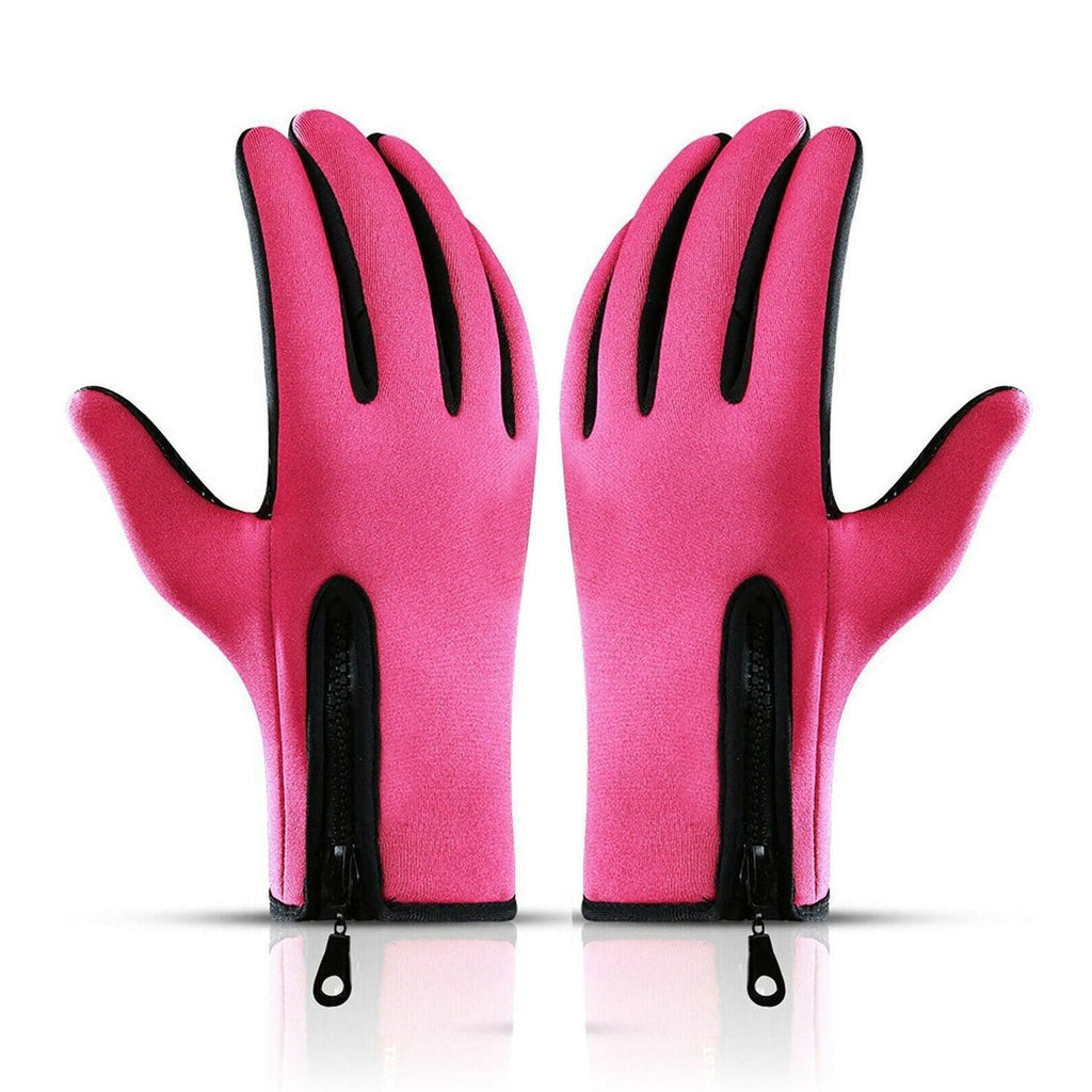 Touch Screen Snow Cycling Hand Gloves - Pink S