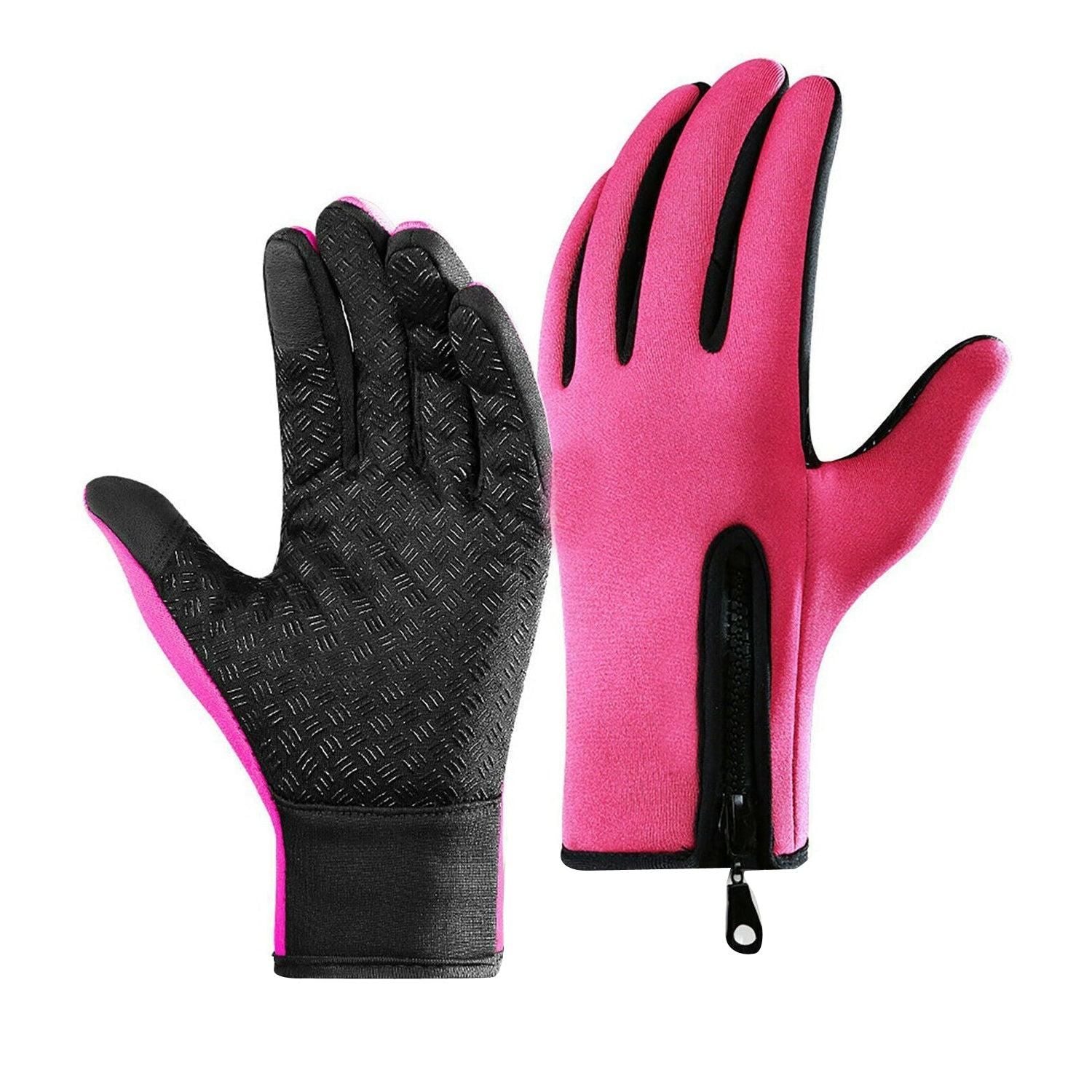 Touch Screen Snow Cycling Hand Gloves - Pink XL