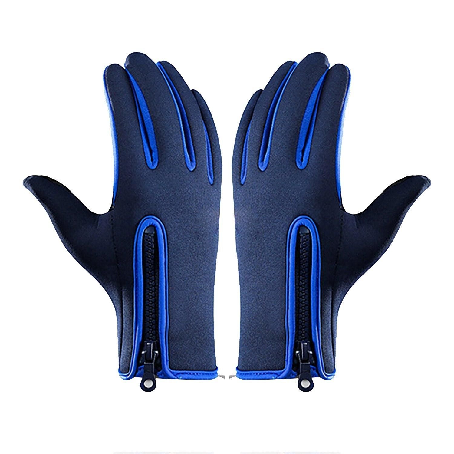 Touch Screen Snow Cycling Hand Gloves - Dark Blue L