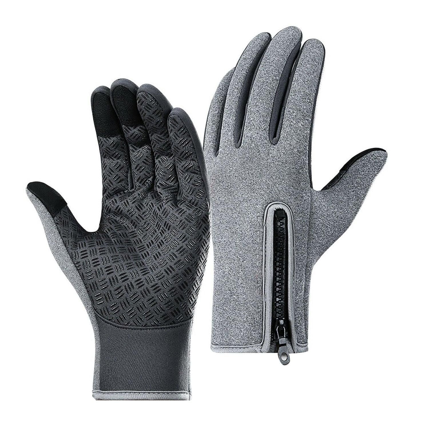 Touch Screen Snow Cycling Hand Gloves - Grey S