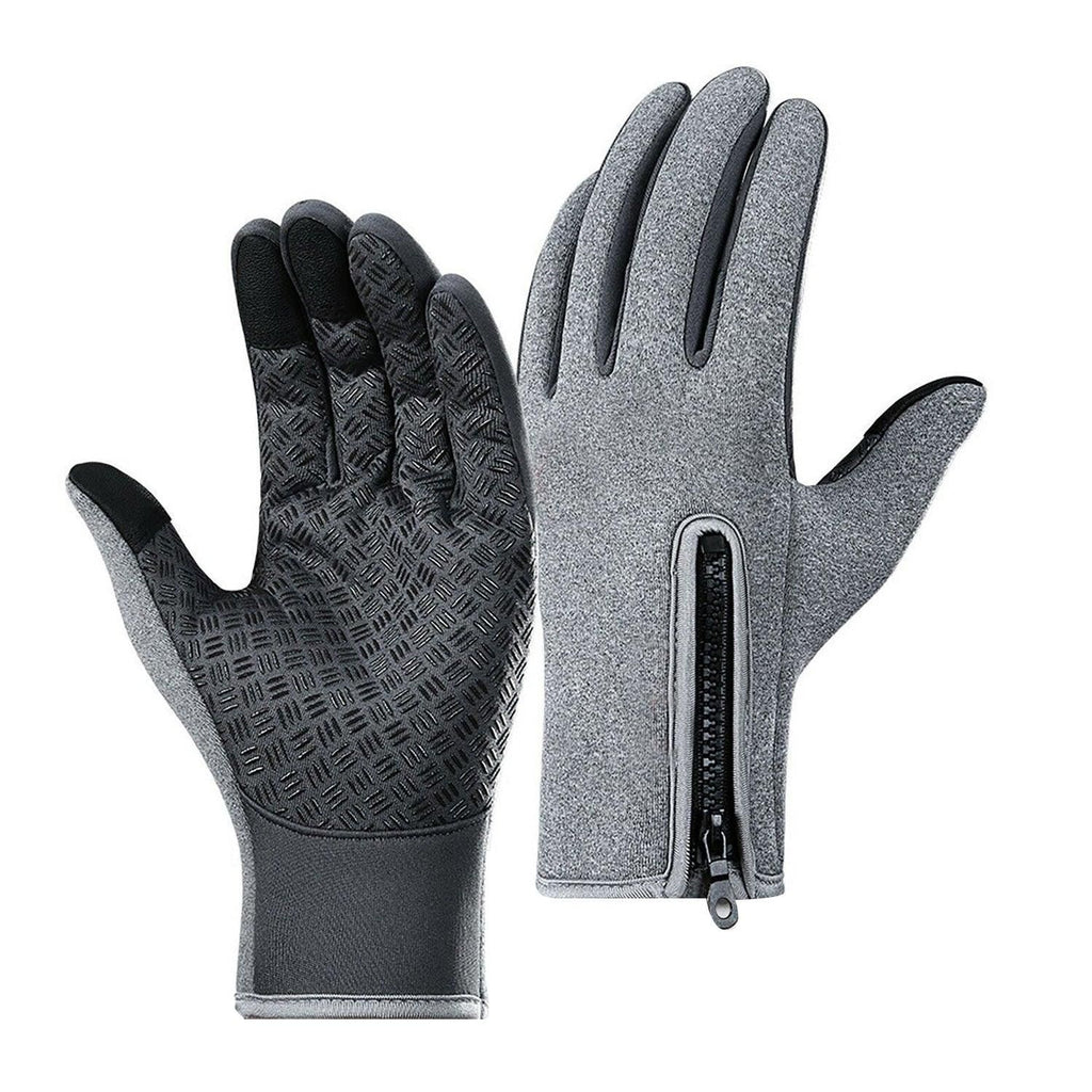 Touch Screen Snow Cycling Hand Gloves - Grey M