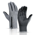 Touch Screen Snow Cycling Hand Gloves - Grey L