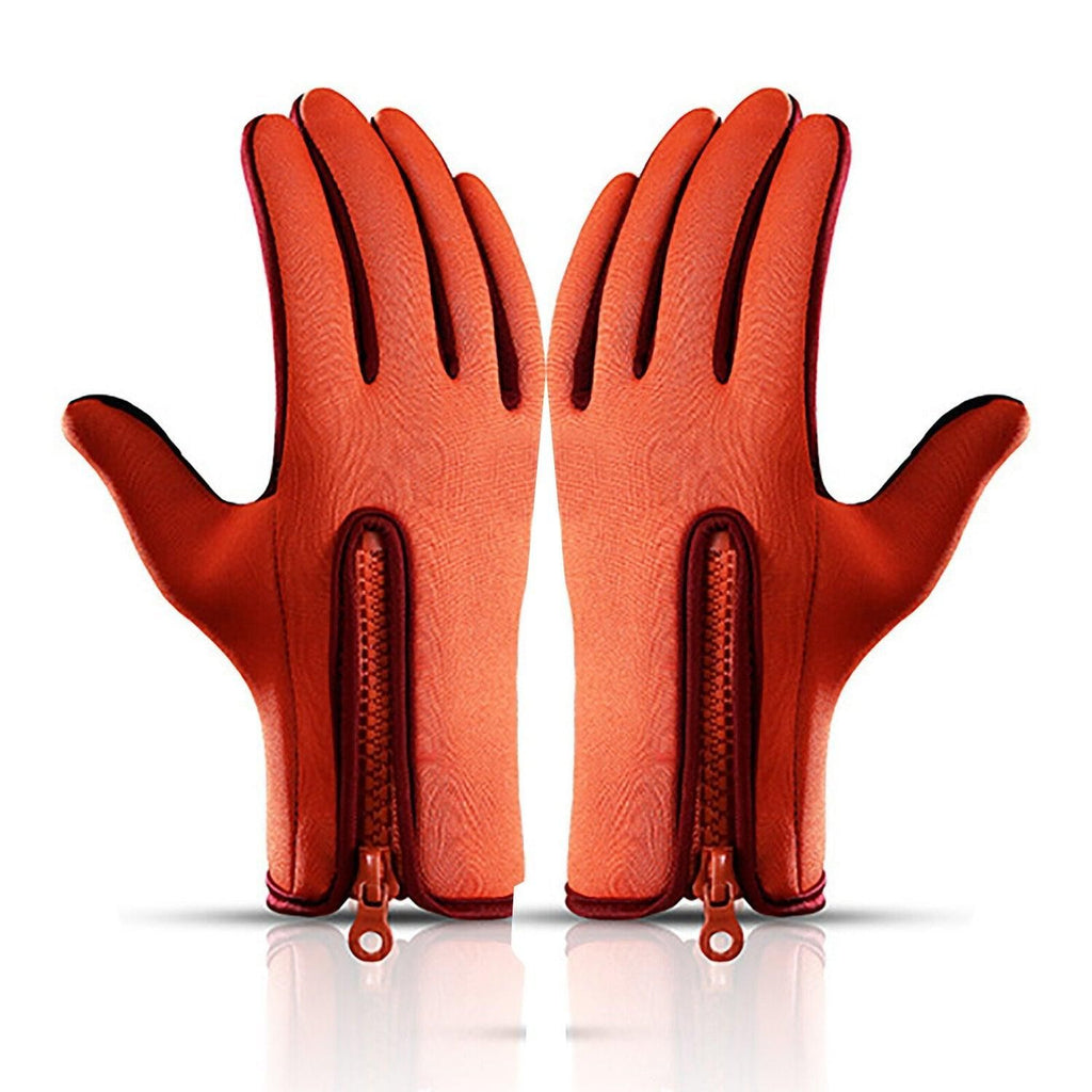 Touch Screen Snow Cycling Hand Gloves - Orange M