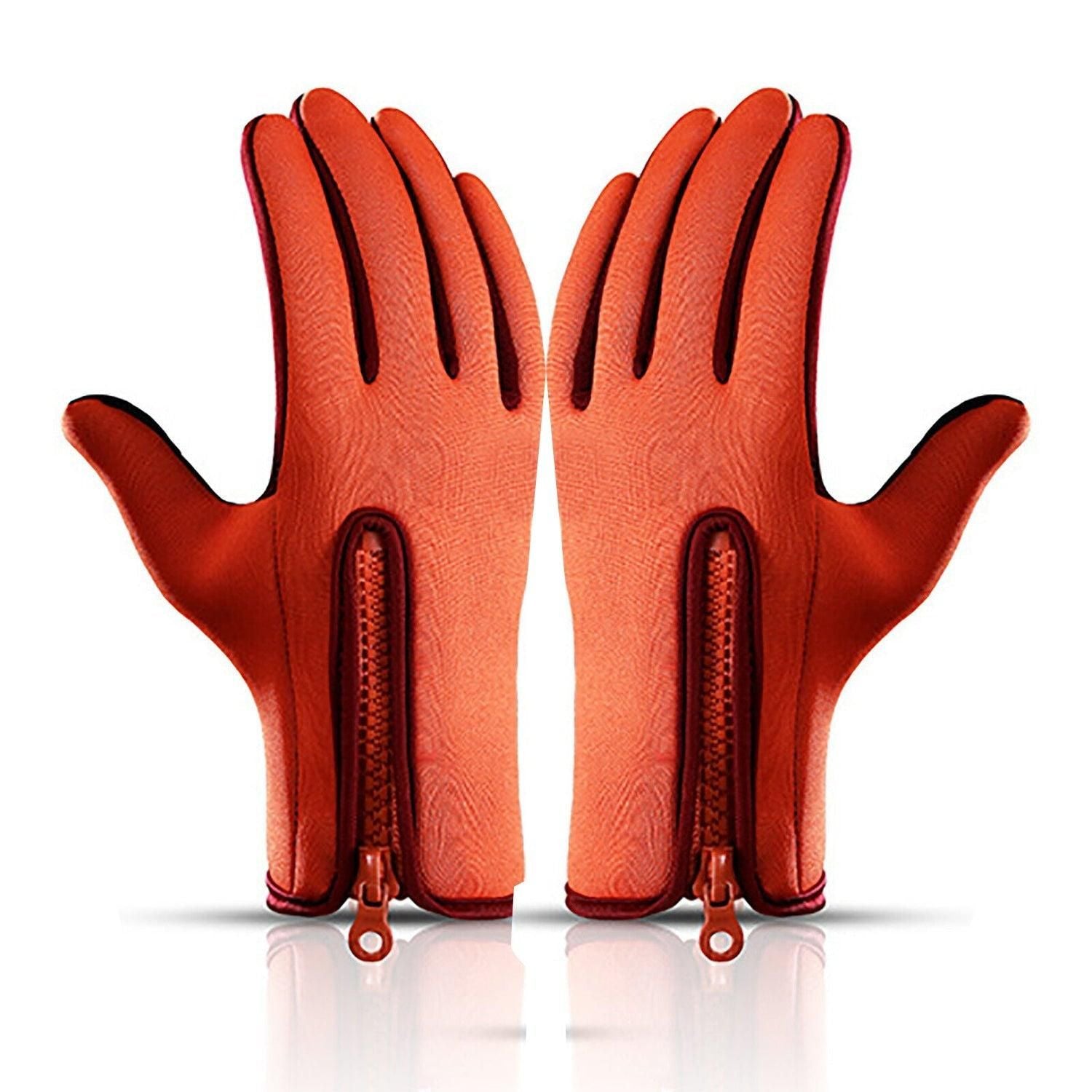 Touch Screen Snow Cycling Hand Gloves - Orange L