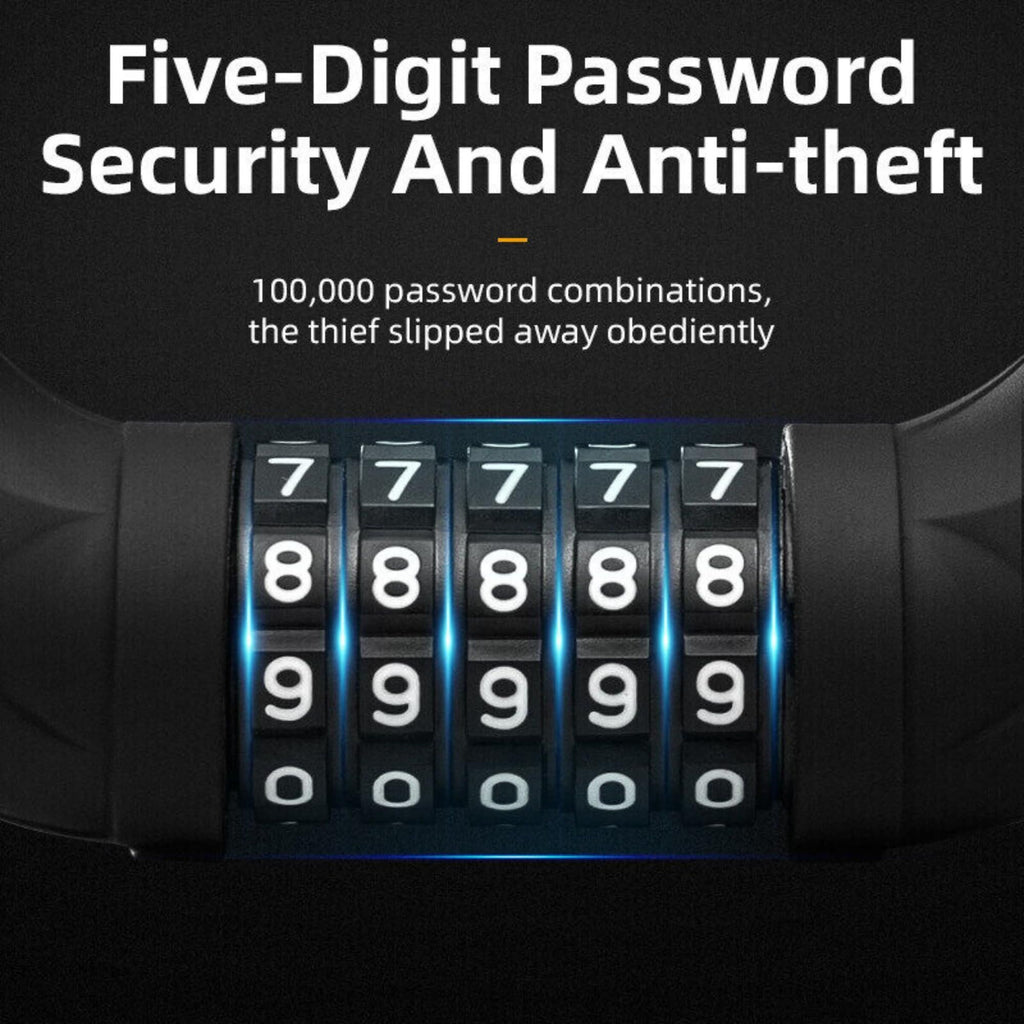 5-Digit Combination Password Lock Bicycle Combination Cable Lock Steel Cable Lock Chain Portable