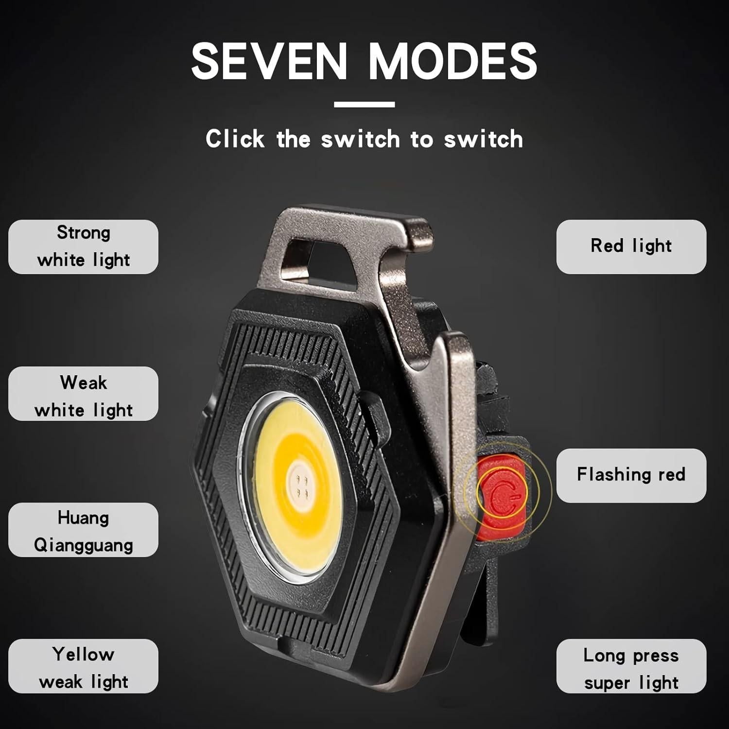 Rechargeable Torch, 800 Lumens Mini Torch Keychain, 4 Lighting Modes Portable Torch