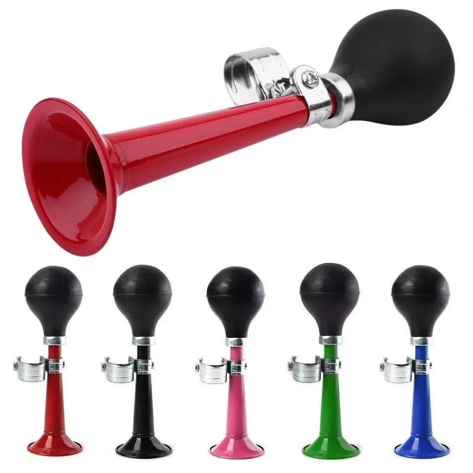 9inch Bicycle Air Horn Hooter Non-Electronic Retro Bike Bell Alarm Bugle Silicone - Red