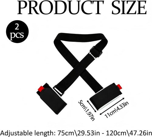 2-Pack Premium Ski and Pole Carrier Straps Adjustable and Cushioned Skiing Shoulder Straps with Hook Fasteners for Adults, Durable Nylon Ski and Snowboard Protection with Comfort Cushions