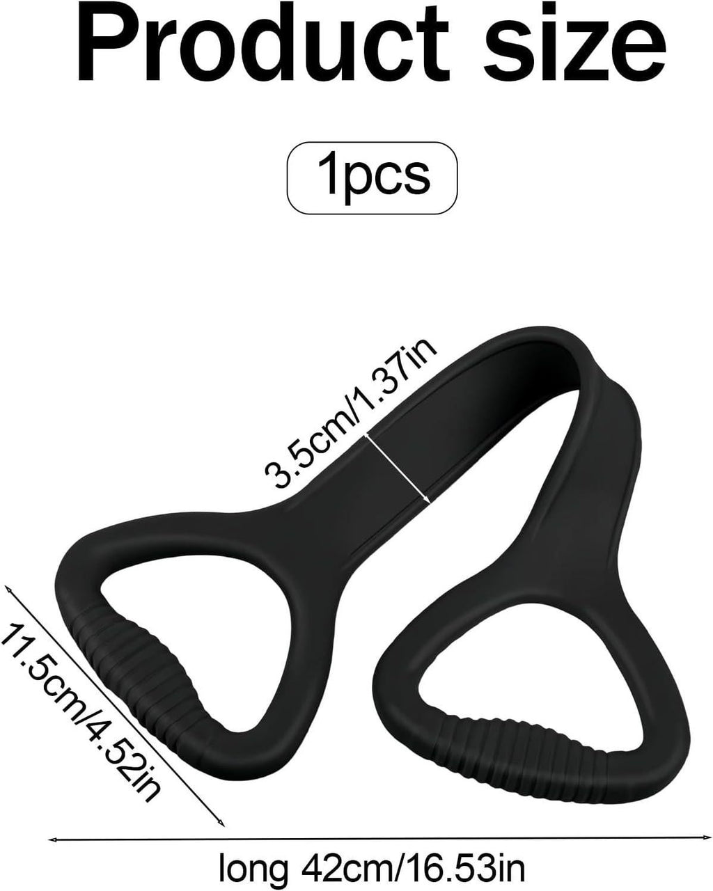 Black Resistance Band with Handles, Upgraded Silicone Exercise Bands for Shoulder Stretching, Yoga, Pilates, Arm, Back, Leg Workouts at Gym or Home, Compact, Stylish Design for Men and Women