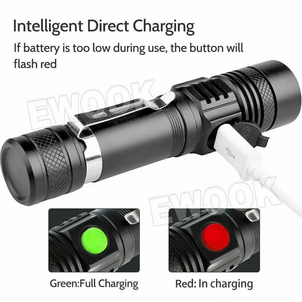 2X 60000lm LED Flashlight Torch For Bike Mount USB Rechargeable T6 XM-L AU