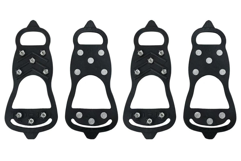 2 Pairs Ice Cleats Traction Crampons Snow Grips with 8 Spikes for Boots Shoes - For EU34-40