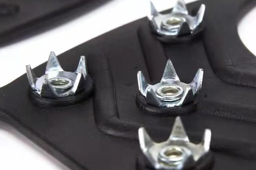 2 Pairs Ice Cleats Traction Crampons Snow Grips with 8 Spikes for Boots Shoes - For EU34-40