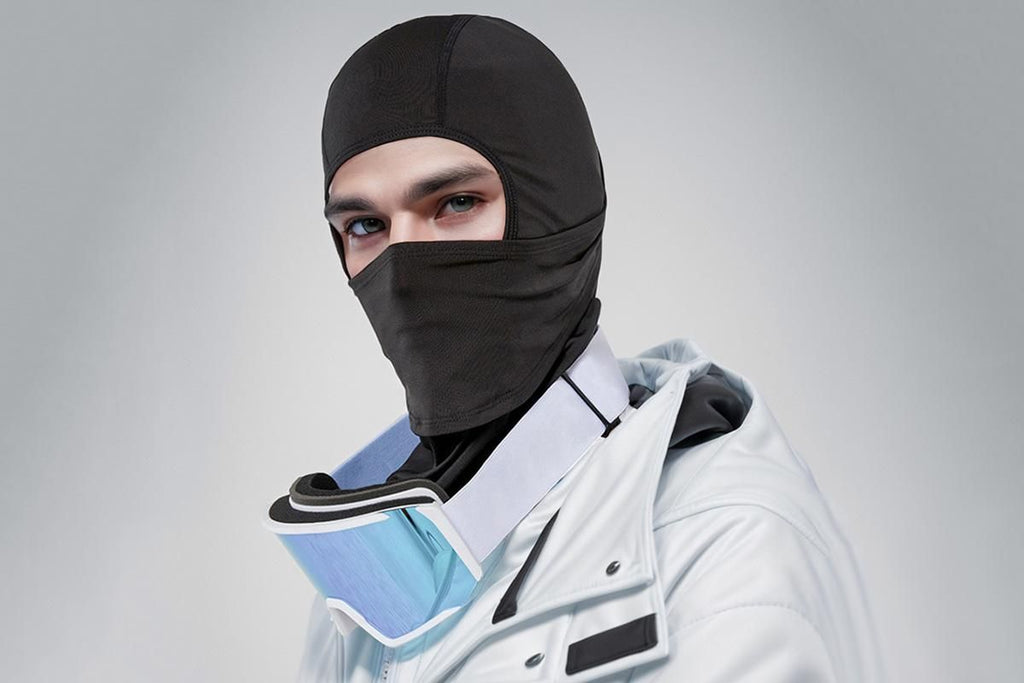 Windproof Thermal Face Mask Headgear for Outdoor Sports - Pure Black
