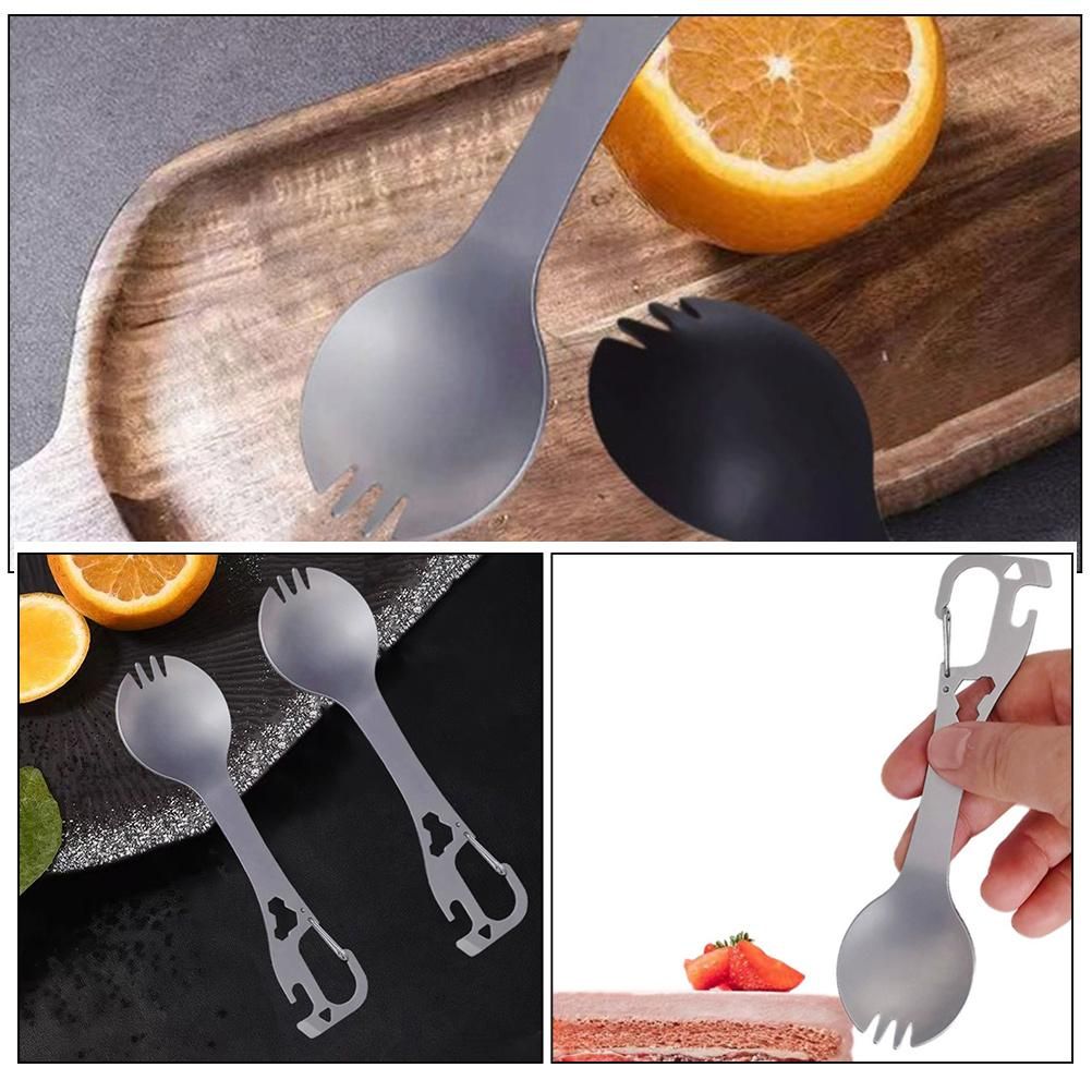 Camping Bottle Opener Spoon Portable Tool Fork Spoon Multi-use Camping Fork Outdoor Fork