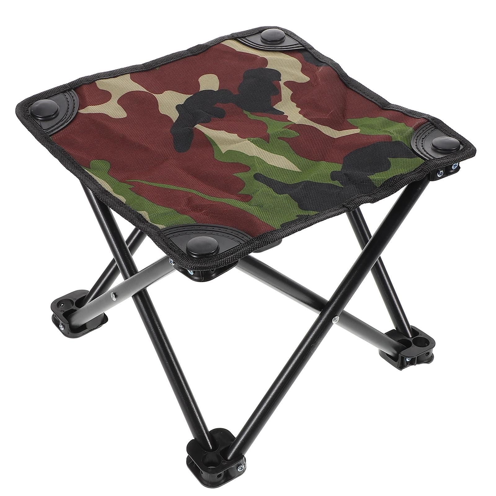 Portable Mini Folding Stool Camouflage Pattern Fishing Camping Stool Chair Outdoor Small Seat For Outdoor Hiking Gardening Beach Travelling