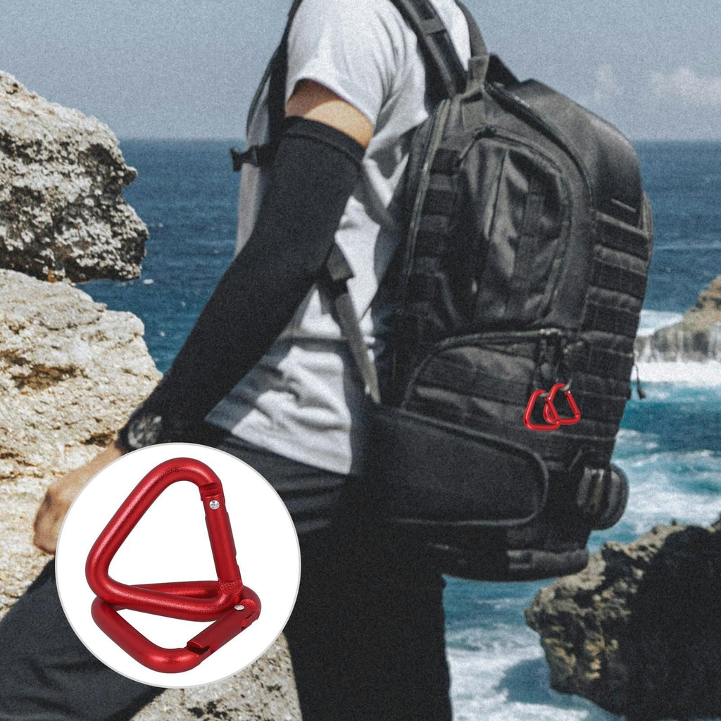2Pcs Climbing Buckles Climbing Carabiners Triangle Hanging Buckles Locking Climb Carabiners