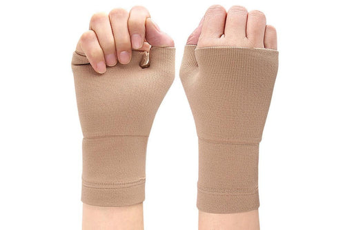 1Pair Wrist Brace Glove Sport Wrist Support for Fitness Weightlifting Skin Tone - L