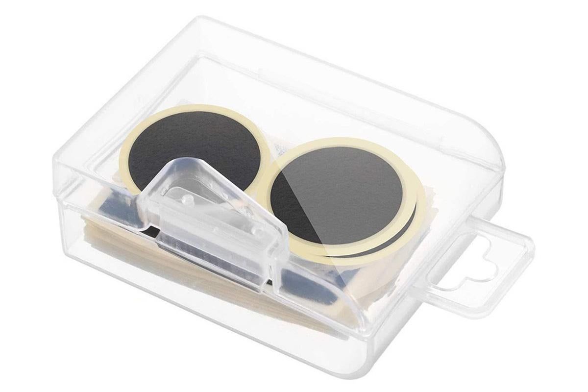 24Pcs Bike Tire Patch Kit with 4 Metal Rasps No Glue Needed for Bicycle Inner Tube Repair