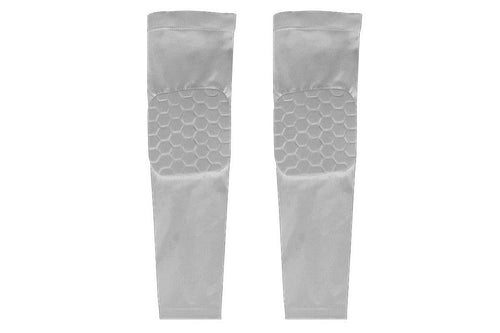 2 Pcs Tennis Elbow Compression Support Sleeve for Golfers Elbow Pain Relief Workout Weightlifting Elbow Brace with Honeycomb Lining -Light Gray / M