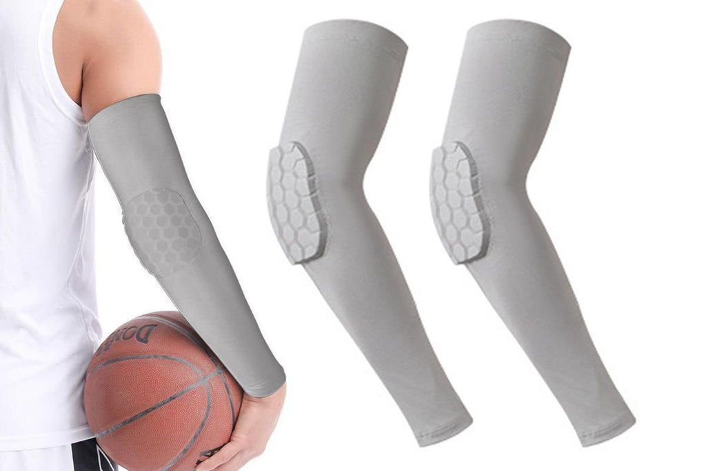 2 Pcs Tennis Elbow Compression Support Sleeve for Golfers Elbow Pain Relief Workout Weightlifting Elbow Brace with Honeycomb Lining -Black / 2XL