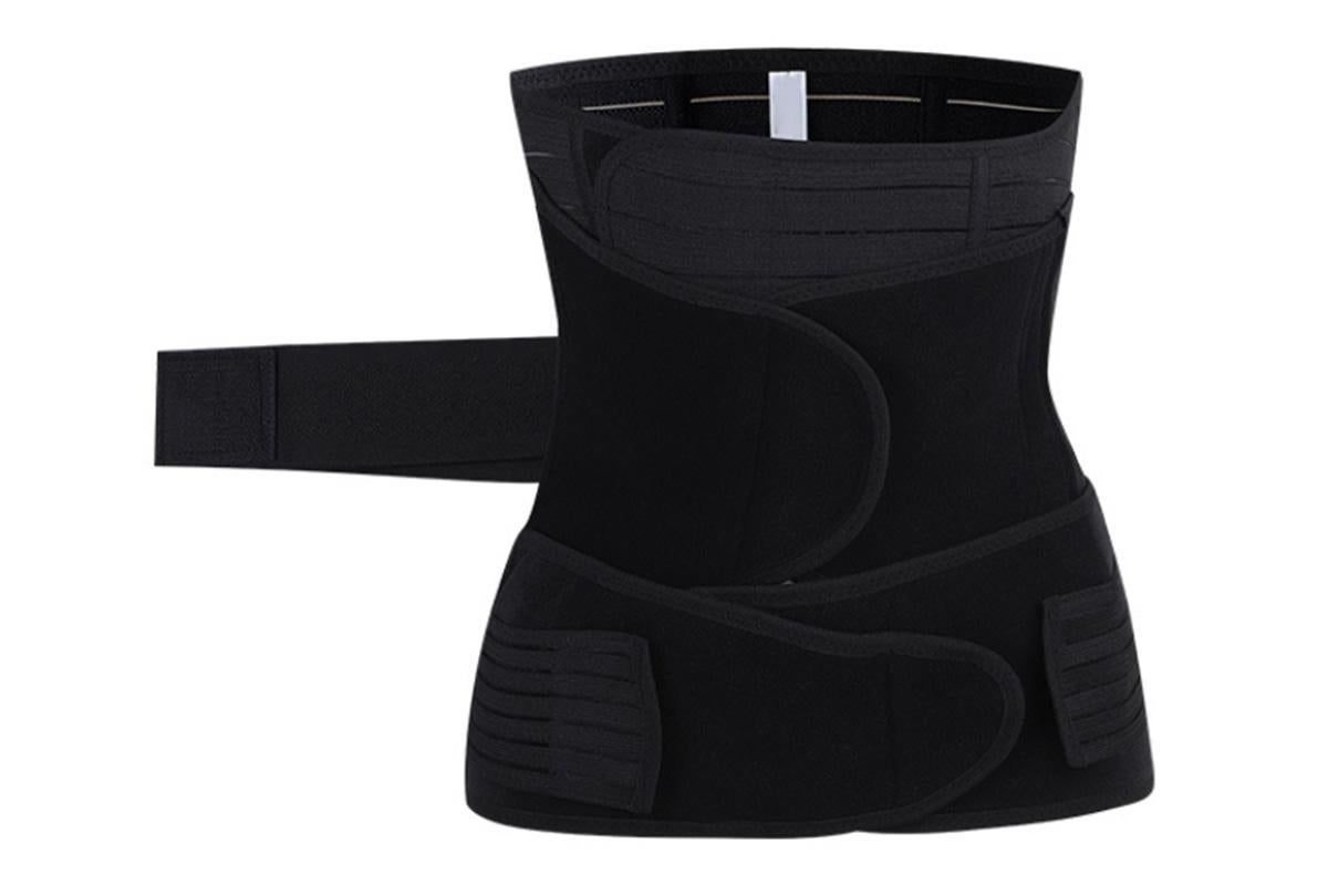 3 in 1 Postpartum Belly Band Waist Shapewear Recovery Girdle After Birth Support - Black & 2XL