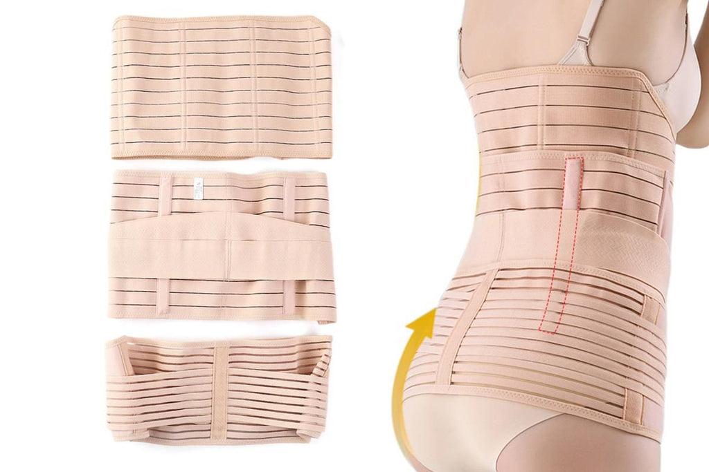 3 in 1 Postpartum Belly Band Waist Shapewear Recovery Girdle After Birth Support - Cuticolor & L