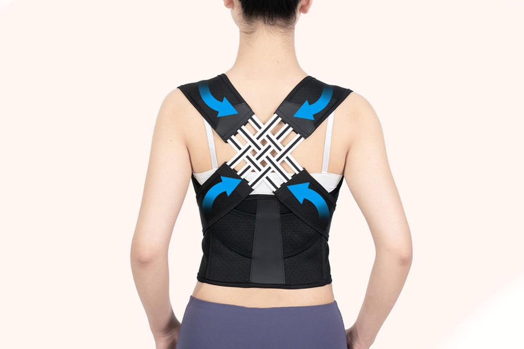Adjustable Unisex Posture Corrector Shoulder Brace Belt Low Back Support For Women Men -Black / M