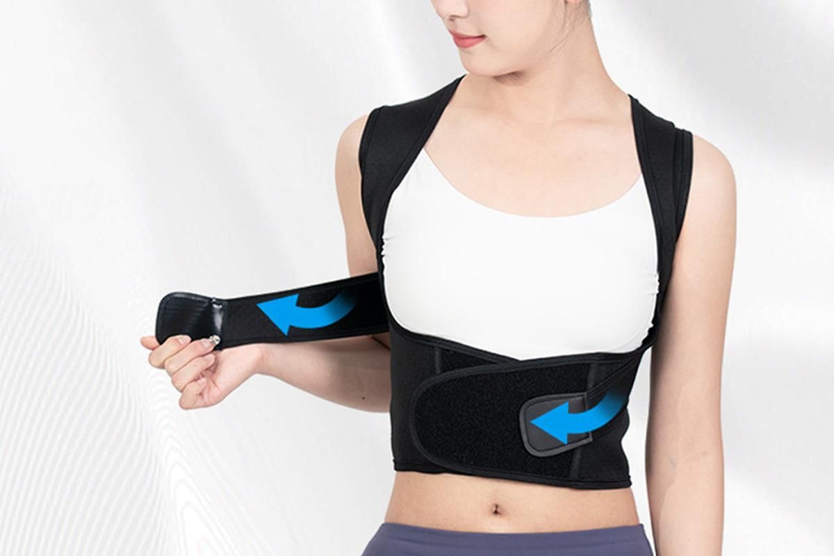 Adjustable Unisex Posture Corrector Shoulder Brace Belt Low Back Support For Women Men -Black / M