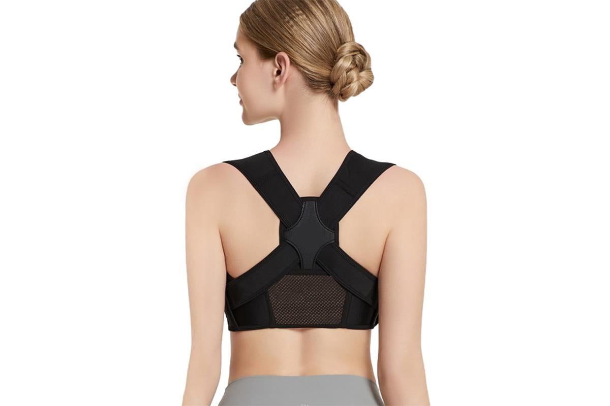 Adjustable Posture Corrector for Posture Correction Back Straightener -Black / L