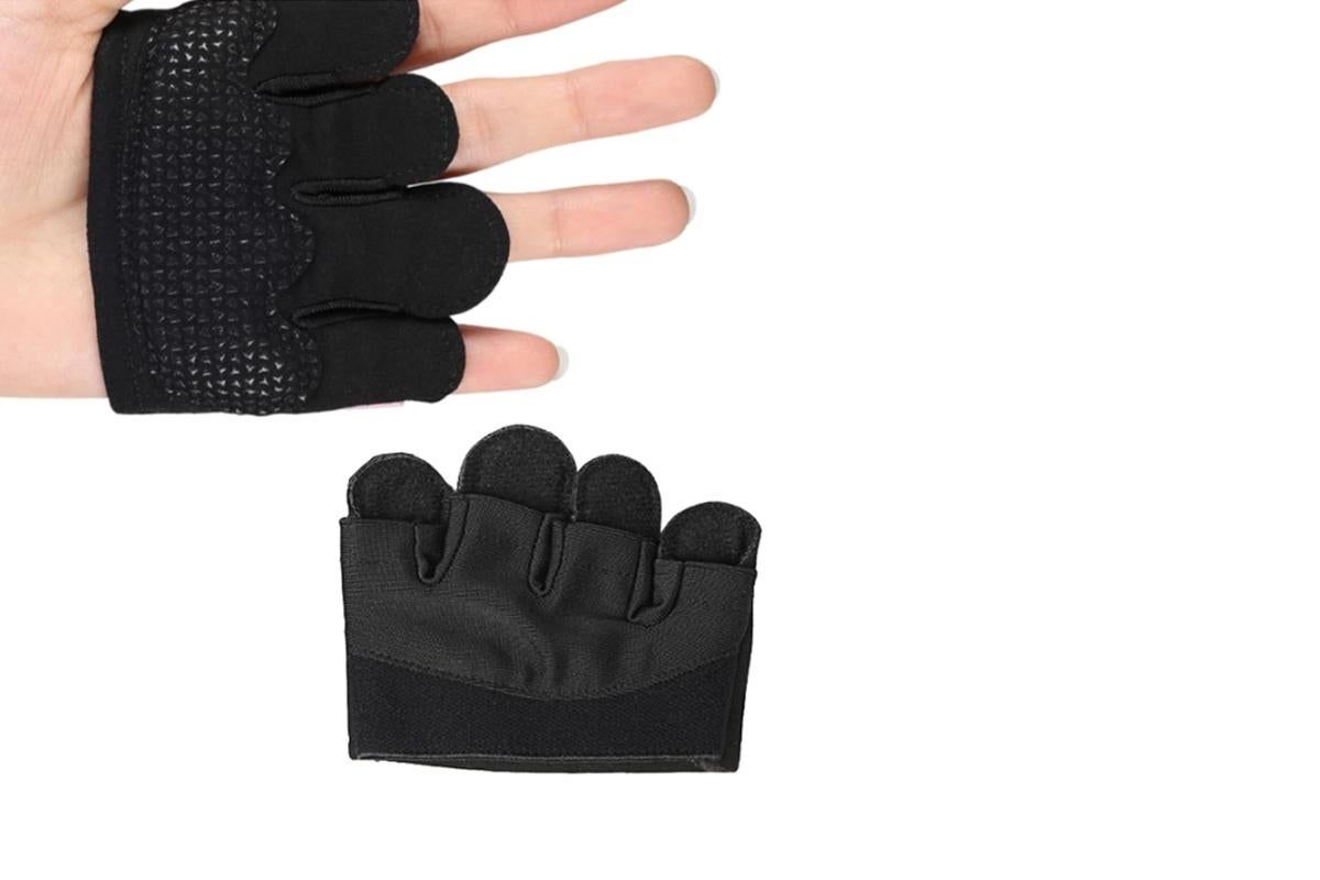 Breathable Workout Gloves Silicone Grip Half-Finger Gym Gloves for Weightlifting & Yoga - Black & M