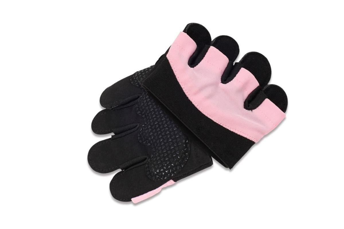 Breathable Workout Gloves Silicone Grip Half-Finger Gym Gloves for Weightlifting & Yoga - Pink & XL