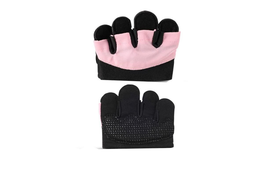 Breathable Workout Gloves Silicone Grip Half-Finger Gym Gloves for Weightlifting & Yoga - Pink & M