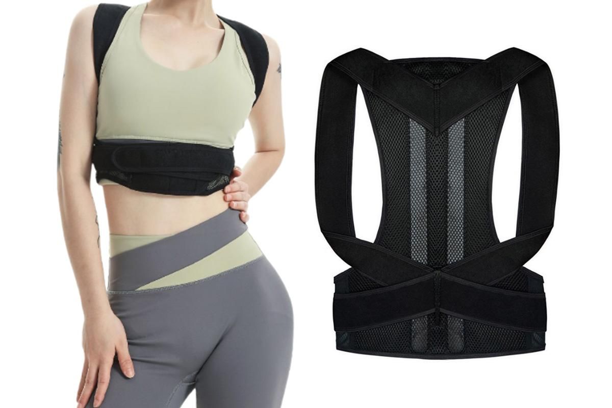 Hook and Loop Shoulder Support Brace Belt Back Posture Correctors -3XL