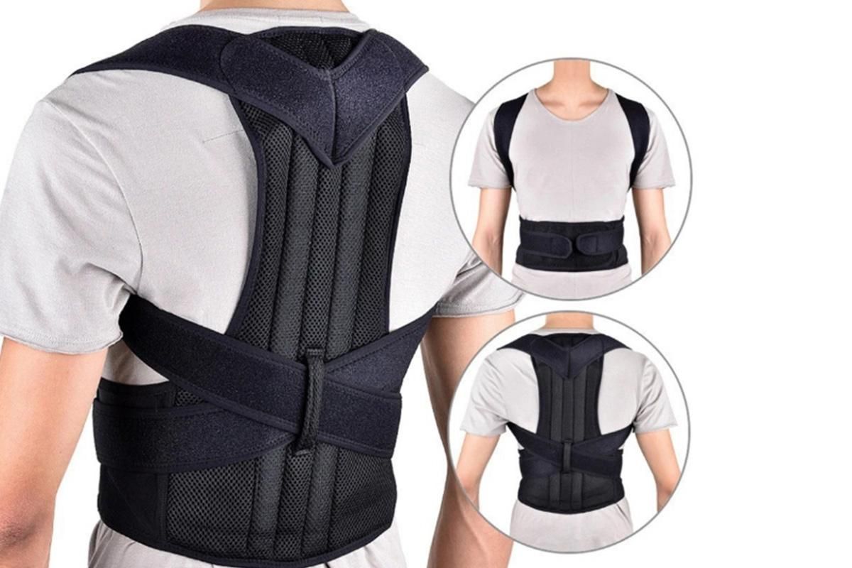 Hook and Loop Shoulder Support Brace Belt Back Posture Correctors -3XL