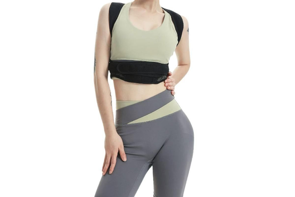 Hook and Loop Shoulder Support Brace Belt Back Posture Correctors -M