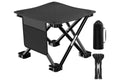 Portable Folding Camping Stool for Fishing Hiking Camping Seat with Carry Bag -Black / L