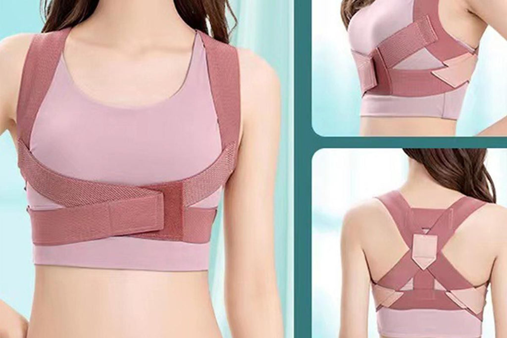 Posture Corrector Clavicle Support Back Straight Shoulders Brace Strap -Pink / M