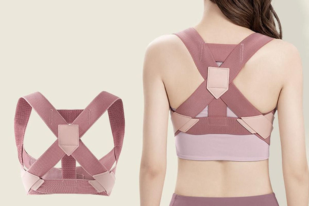 Posture Corrector Clavicle Support Back Straight Shoulders Brace Strap -Pink / S